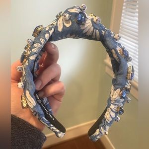 Brianna Cannon Blue Headband with jewels and beads